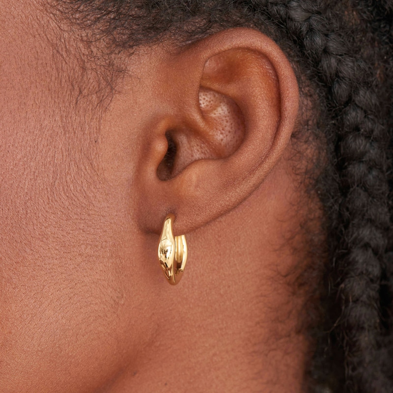 Main Image 2 of Ania Haie 14ct Gold Plated Sterling Silver Wave Huggie Hoop Earrings