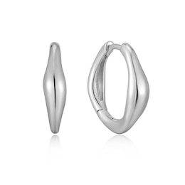 Ania Haie Sterling Silver Wave Huggie Hoop Earrings