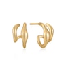 Thumbnail Image 0 of Ania Haie 14ct Gold Plated Silver Wave Double Hoop Earrings