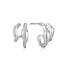 Thumbnail Image 0 of Ania Haie Sterling Silver Wave Double Hoop Stud Earrings