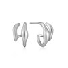 Thumbnail Image 0 of Ania Haie Sterling Silver Wave Double Hoop Stud Earrings