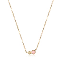 Ania Haie 14ct Gold Plated Sterling Silver Rose Quartz Orb Necklace
