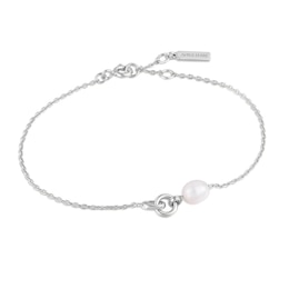 Ania Haie Sterling Silver Pearl Chain Bracelet