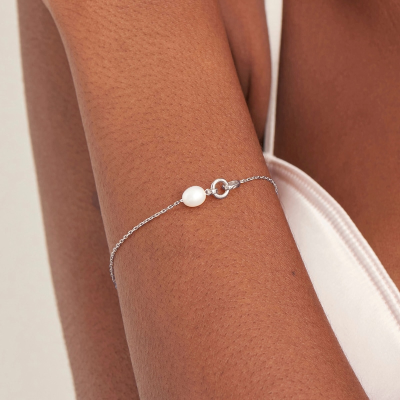 Ania Haie Sterling Silver Pearl Chain Bracelet
