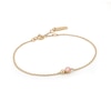 Thumbnail Image 1 of Ania Haie 14ct Gold Plated Sterling Silver Rose Quartz Orb Bracelet