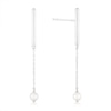 Thumbnail Image 0 of Silver Cultured Freshwater Pearl Chain Drop Earrings
