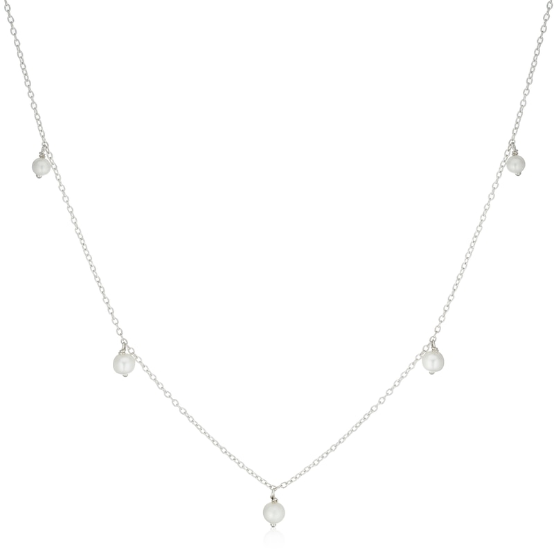 Main Image 1 of Sterling Silver Cultured Freshwater Pearl Drop Necklace