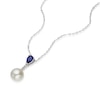 Thumbnail Image 2 of Sterling Silver Pearl & Created Sapphire Pendant
