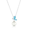 Thumbnail Image 0 of Silver Cultured Freshwater Pearl Blue & White Topaz Pendant