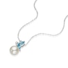 Thumbnail Image 1 of Silver Cultured Freshwater Pearl Blue & White Topaz Pendant