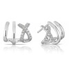 Thumbnail Image 1 of Sterling Silver Cubic Zirconia Crossover Cuff Style Earrings