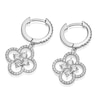 Thumbnail Image 1 of Sterling Silver Cubic Zirconia Quatrefoil Drop Earrings