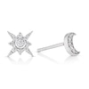 Thumbnail Image 1 of Sterling Silver Cubic Zirconia Moon & Star Stud Earrings