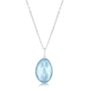 Thumbnail Image 1 of Sterling Silver Faceted Blue Shell & Crystal Oval Pendant