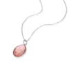 Thumbnail Image 2 of Sterling Silver Faceted Pink Shell & Crystal Oval Pendant