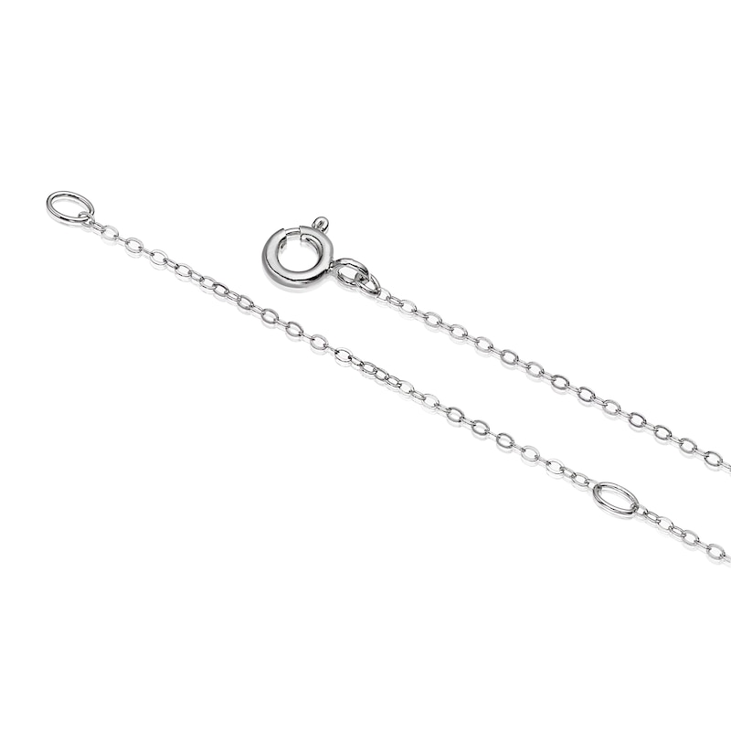 Main Image 3 of Sterling Silver Faceted Pink Shell & Crystal Oval Pendant