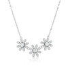 Thumbnail Image 1 of Sterling Silver Cubic Zirconia Triple Daisy Necklace