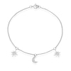 Thumbnail Image 1 of Sterling Silver Cubic Zirconia Moon & Star Bracelet