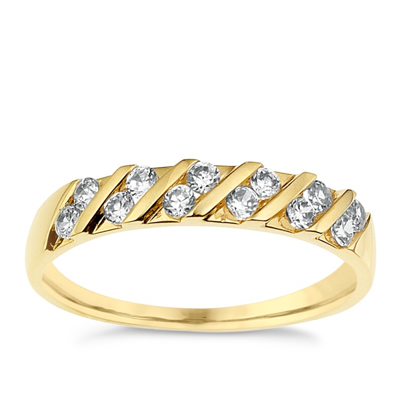 Main Image 1 of 9ct Yellow Gold Cubic Zirconia Ring