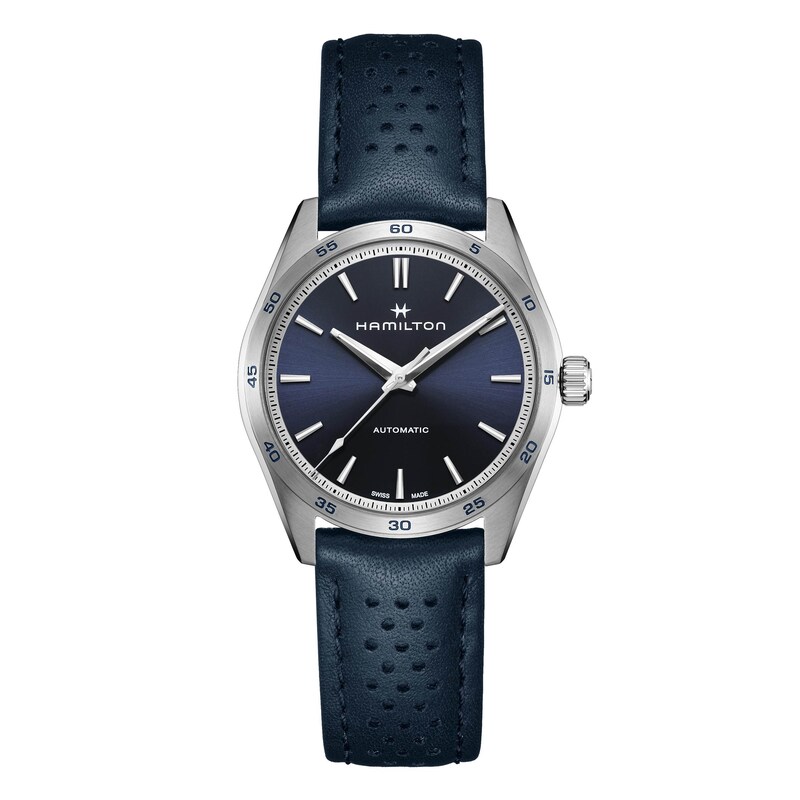 Main Image 1 of Hamilton Jazzmaster Performer Blue Leather Strap Watch