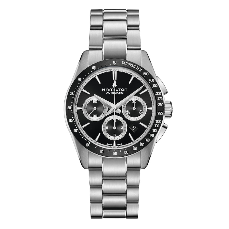 Main Image 1 of Hamilton Jazzmaster Performer Black Chrono Dial Stainless Steel Bracelet Watch