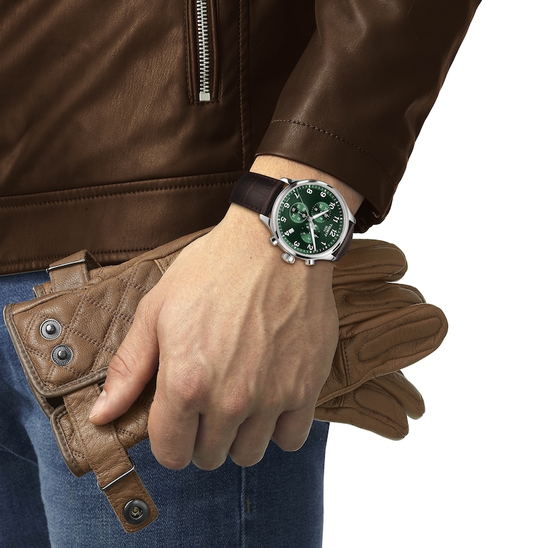 Main Image 4 of Tissot Chrono XL Men's Brown Leather Strap Watch