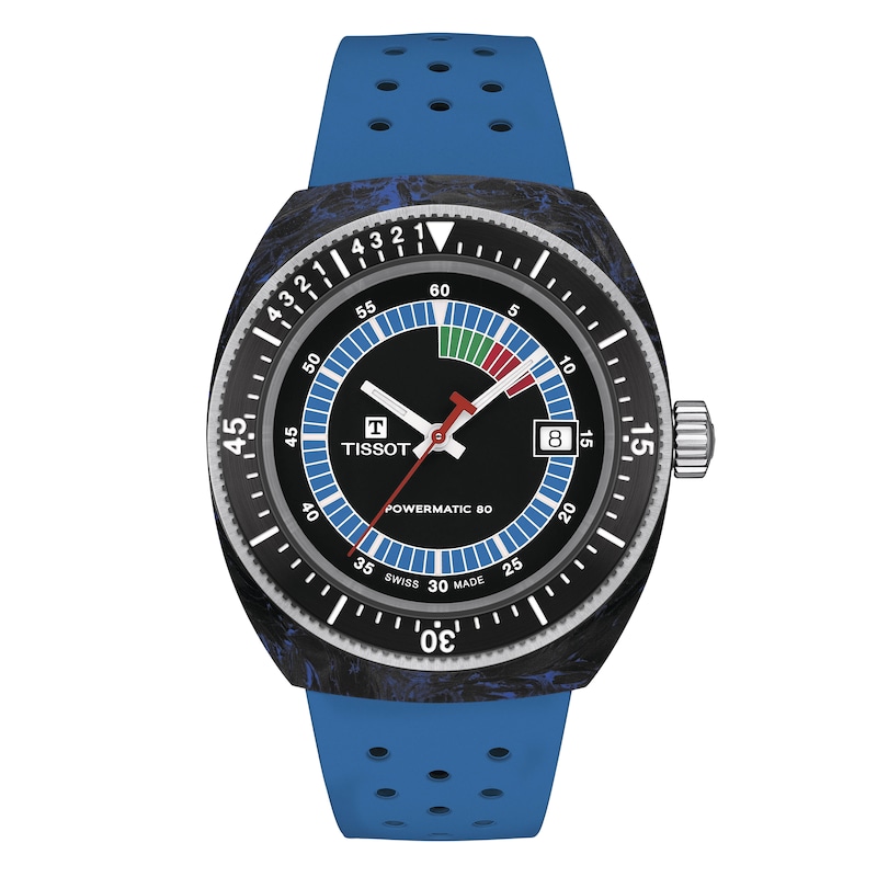 Main Image 1 of Tissot Sideral S Men's Black Dial Blue Rubber Strap Watch