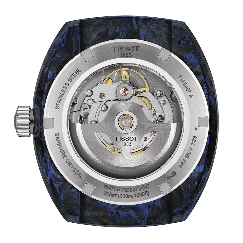 Main Image 3 of Tissot Sideral S Men's Black Dial Blue Rubber Strap Watch
