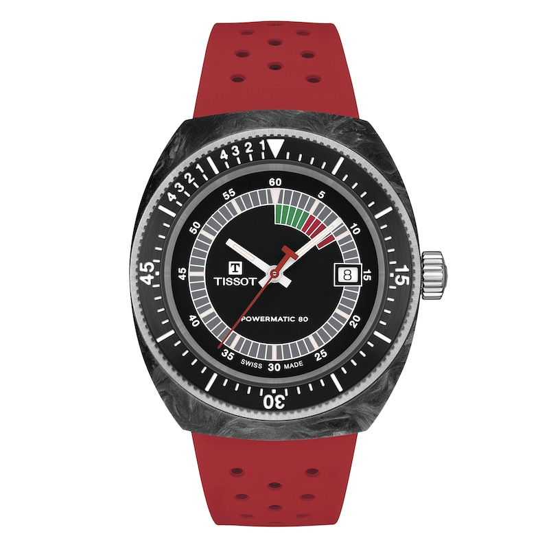 Main Image 1 of Tissot Sideral S Men's Black Dial Red Rubber Strap Watch