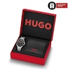Thumbnail Image 2 of Hugo Men's #Complete Black Card Holder & Black Dial Stainless Steel Bracelet Watch Gift Set