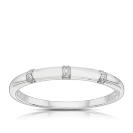 Sterling Silver 0.03ct Diamond Three Stone Eternity Ring