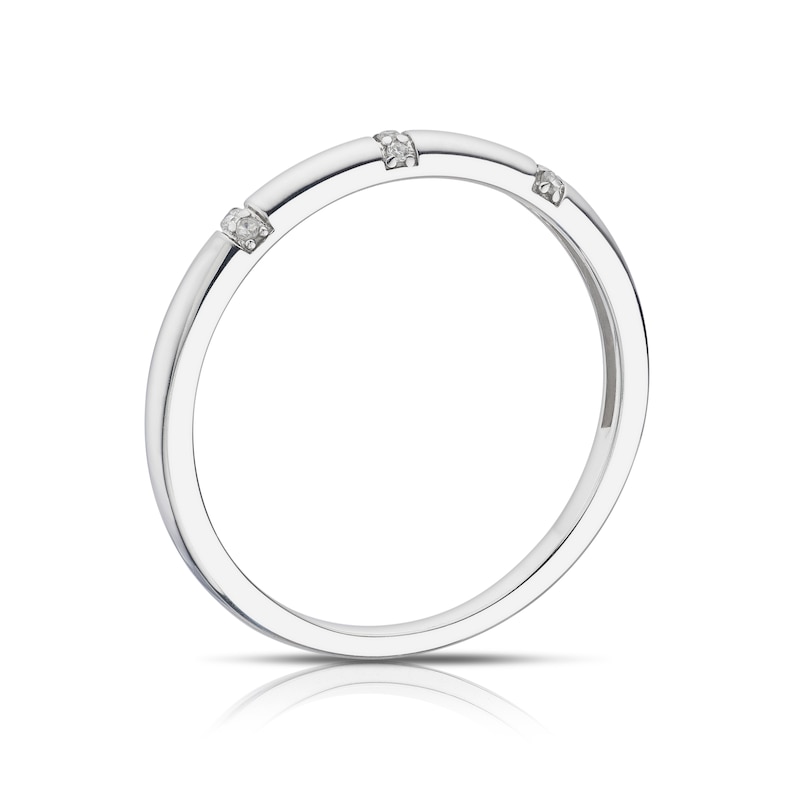Main Image 3 of Sterling Silver 0.03ct Diamond Three Stone Eternity Ring