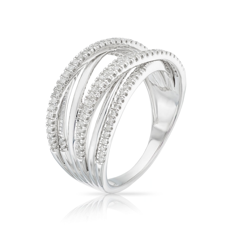 Main Image 2 of Sterling Silver 0.33ct Diamond Wrap Half Eternity Ring
