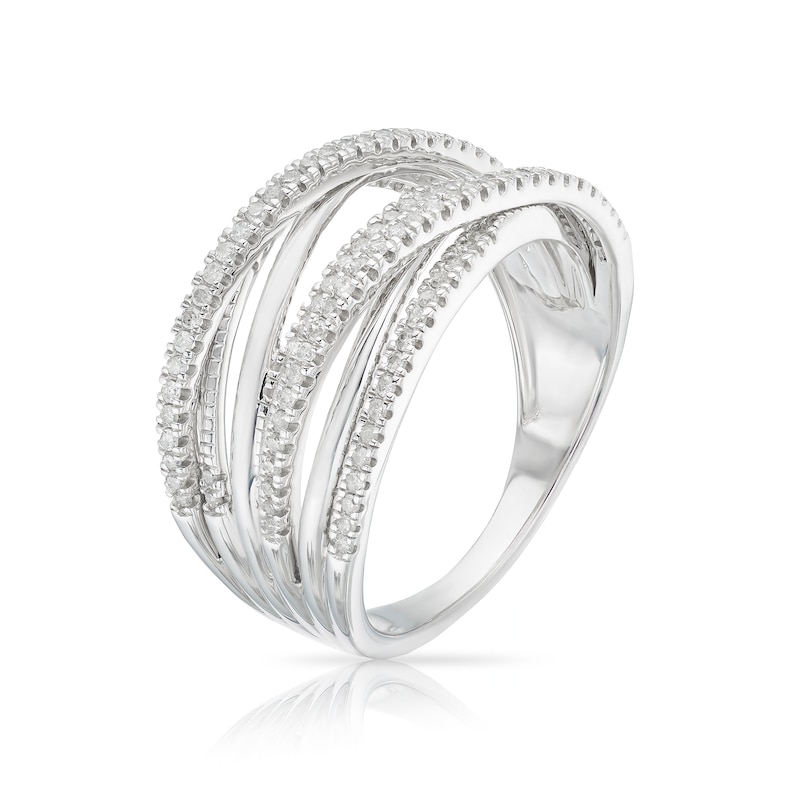 Sterling Silver 0.33ct Diamond Wrap Half Eternity Ring