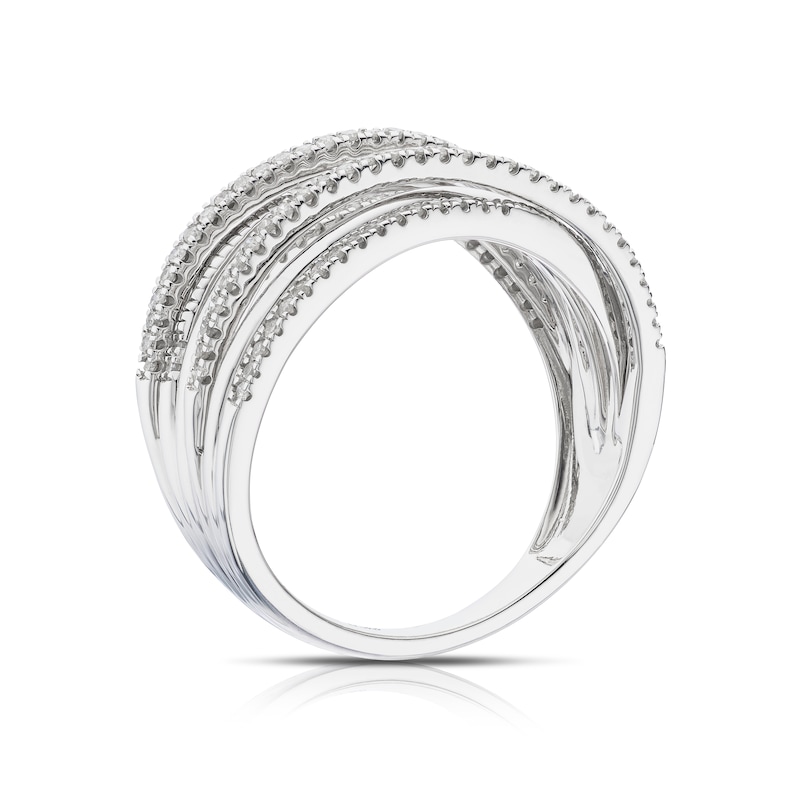 Main Image 3 of Sterling Silver 0.33ct Diamond Wrap Half Eternity Ring