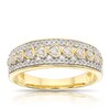 Thumbnail Image 1 of 9ct Yellow Gold 0.20ct Diamond Hearts Half Eternity Ring