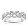 Thumbnail Image 1 of Sterling Silver 0.10ct Diamond Woven Half Eternity Ring