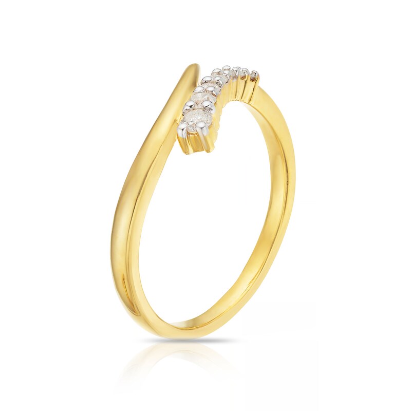 Main Image 2 of Sterling Silver & 18ct Gold Plated 0.15ct Diamond Wrap Eternity Ring