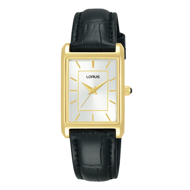 Lorus Traditional Ladies Black Leather Strap Watch