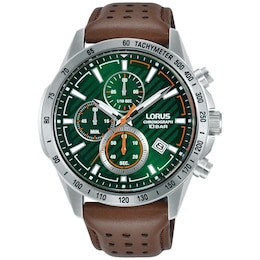 Lorus Chronograph Men's Brown Leather Strap Watch
