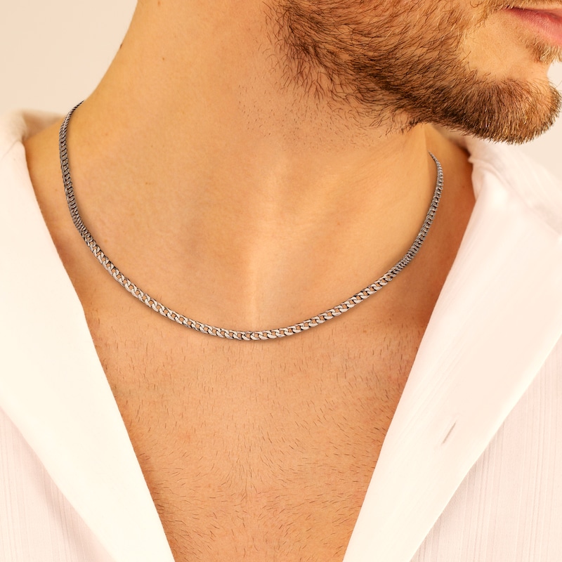 Main Image 4 of Sterling Silver 18" Dainty Curb Chain