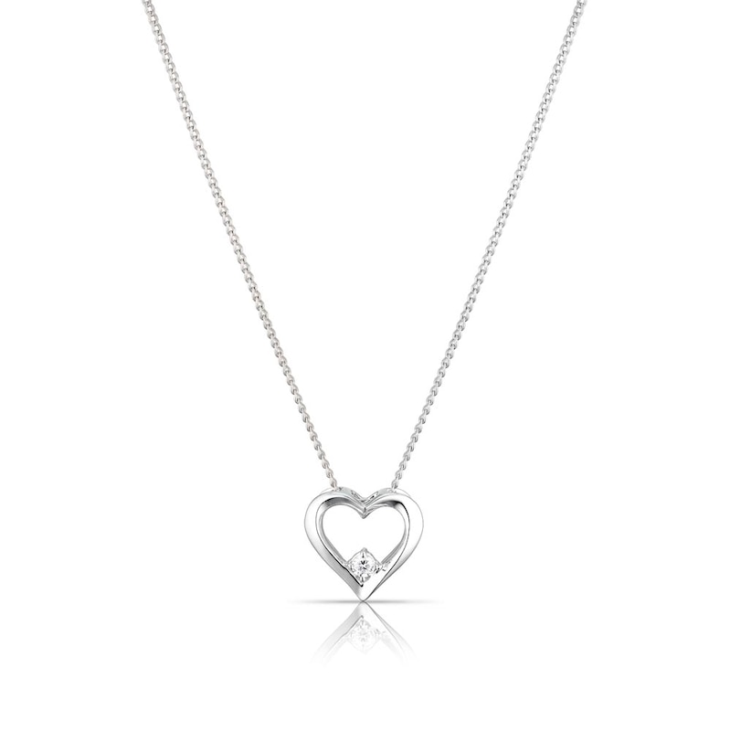 Main Image 1 of The Forever Diamond Sterling Silver 0.10ct Diamond Heart Necklace