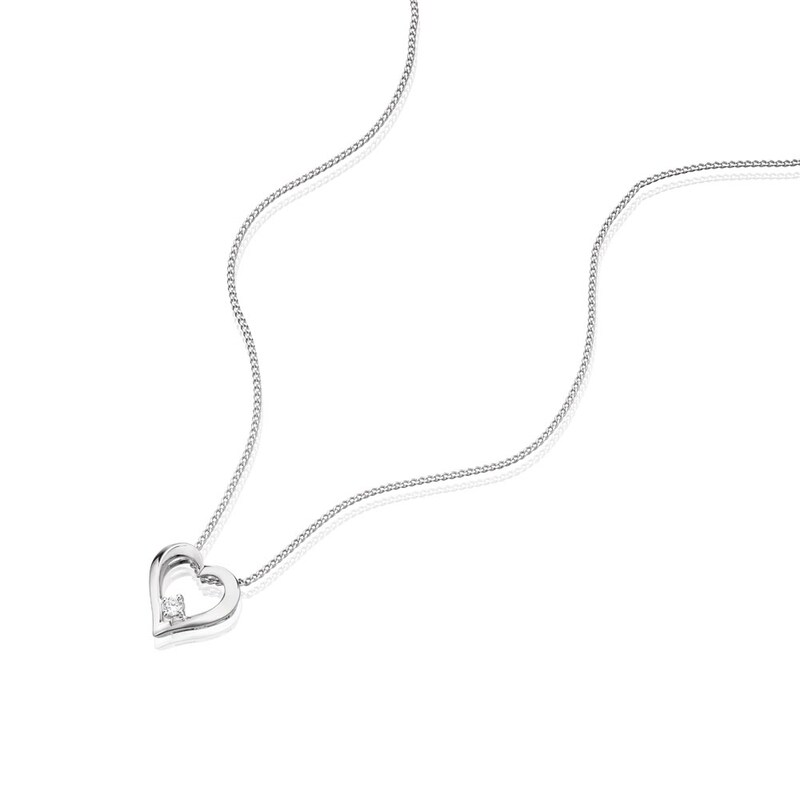 Main Image 2 of The Forever Diamond Sterling Silver 0.10ct Diamond Heart Necklace
