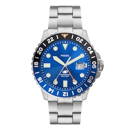 Fossil Blue GMT Men's Stainless Steel Bracelet Watch