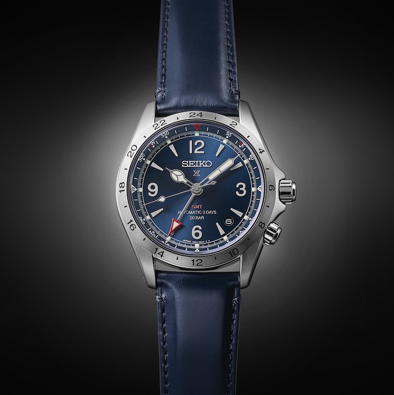 Main Image 3 of Seiko Prospex Alpinist Men's Blue Dial Blue Leather Strap Watch