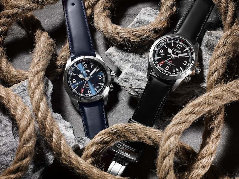 Seiko Prospex Alpinist Men's Black Dial Black Leather Strap Watch