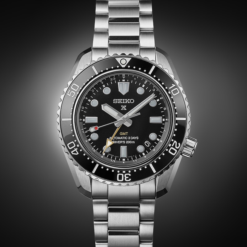 Seiko Prospex Dark Depths GMT Stainless Steel Bracelet Watch