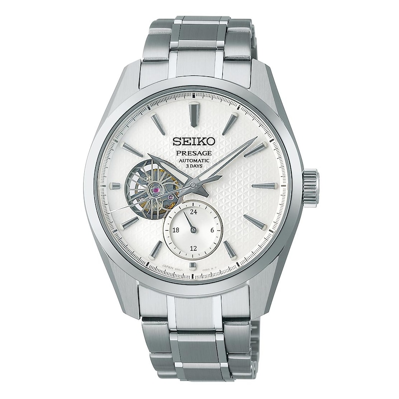 Main Image 1 of Seiko Presage 'Shiro' Sharp Edged Open Heart Men's Bracelet Watch