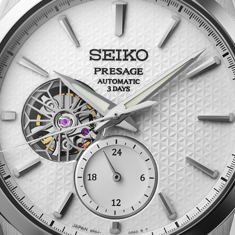 Main Image 4 of Seiko Presage 'Shiro' Sharp Edged Open Heart Men's Bracelet Watch