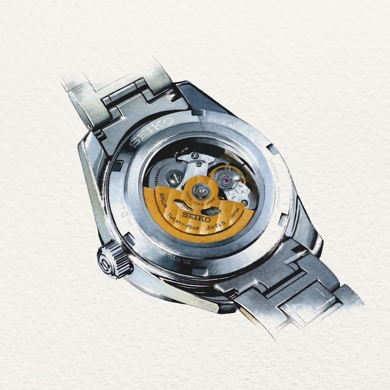 Main Image 5 of Seiko Presage 'Shiro' Sharp Edged Open Heart Men's Bracelet Watch